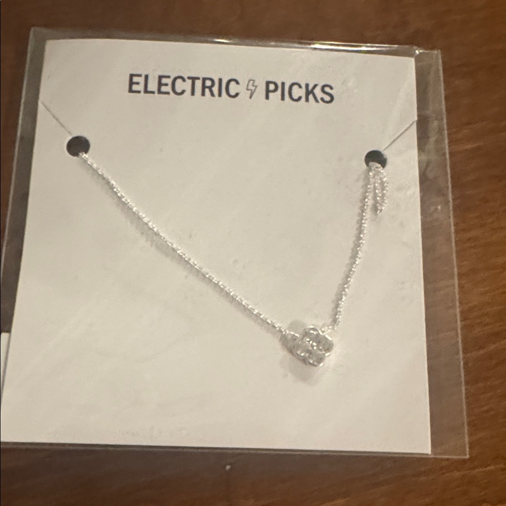 Electric Picks Silver Necklace